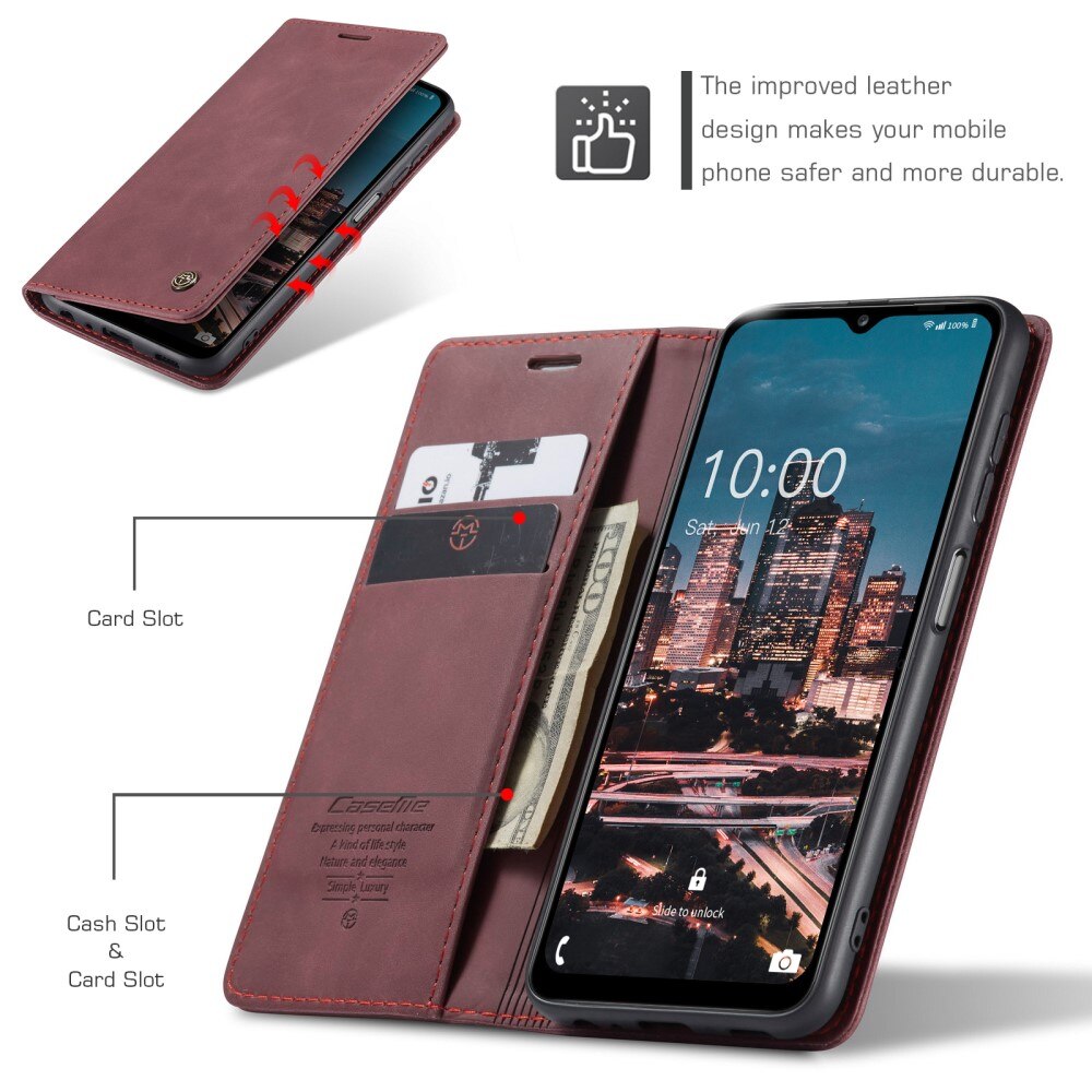 Custodie a portafoglio sottili Samsung Galaxy A14 Rosso
