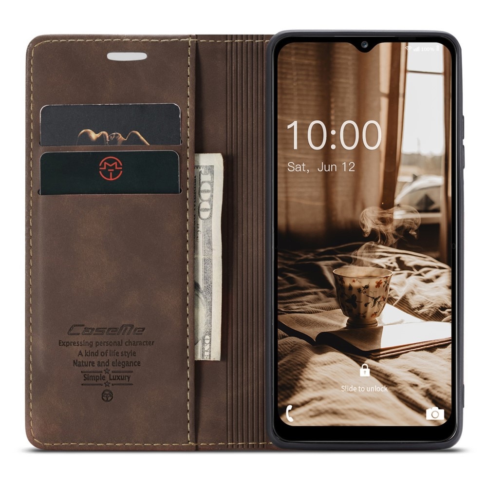 Custodie a portafoglio sottili Samsung Galaxy A14 Marrone