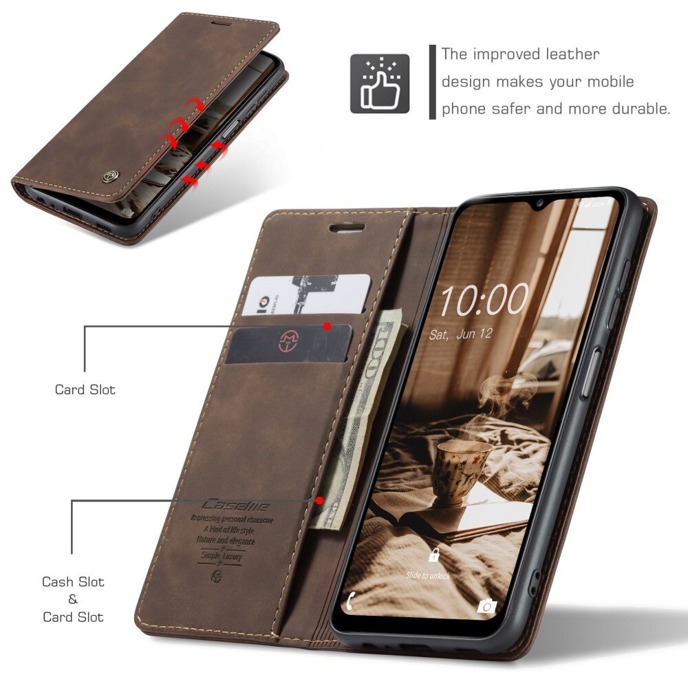 Custodie a portafoglio sottili Samsung Galaxy A14 Marrone