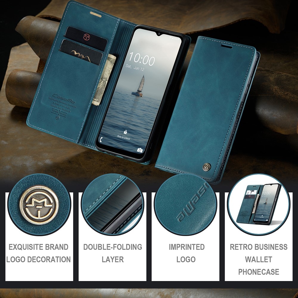 Custodie a portafoglio sottili Samsung Galaxy A14 blu