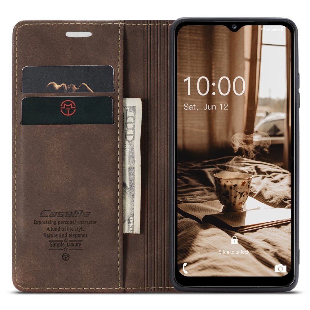 Custodie a portafoglio sottili Samsung Galaxy A34 Marrone