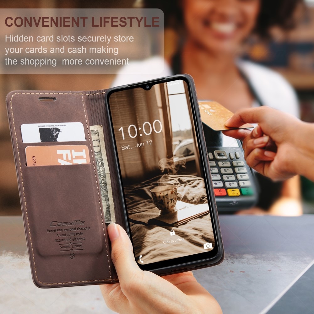 Custodie a portafoglio sottili Samsung Galaxy A34 Marrone
