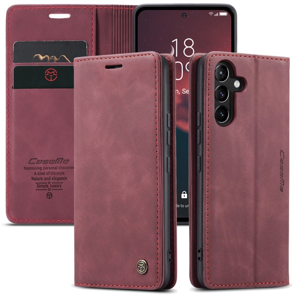 Custodie a portafoglio sottili Samsung Galaxy A54 rosso