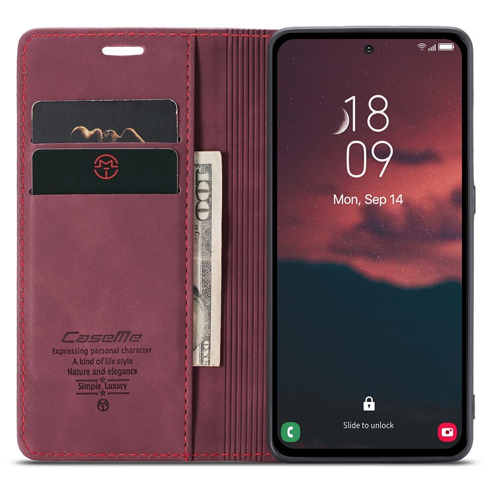 Custodie a portafoglio sottili Samsung Galaxy A54 rosso