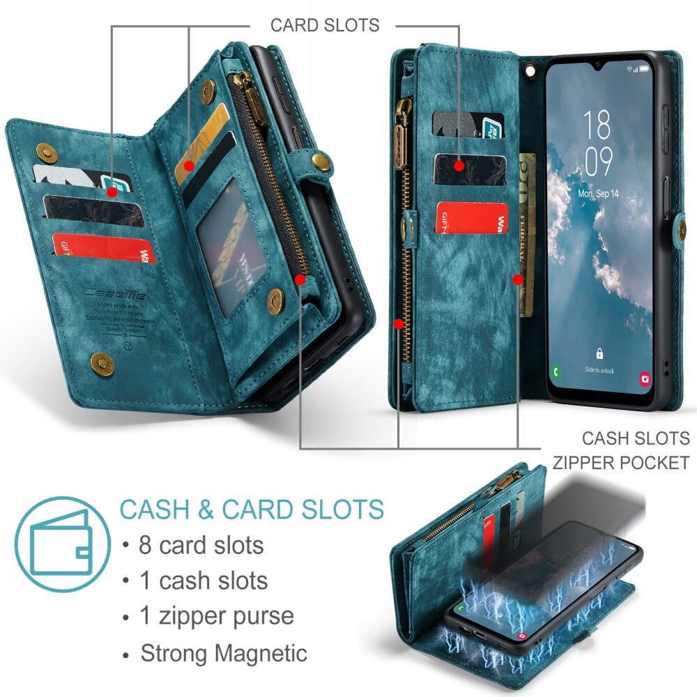 Cover portafoglio Multi-Slot Samsung Galaxy A14 Blu