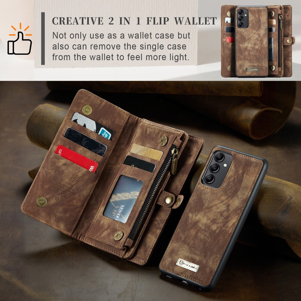 Cover portafoglio Multi-Slot Samsung Galaxy A14 Marrone