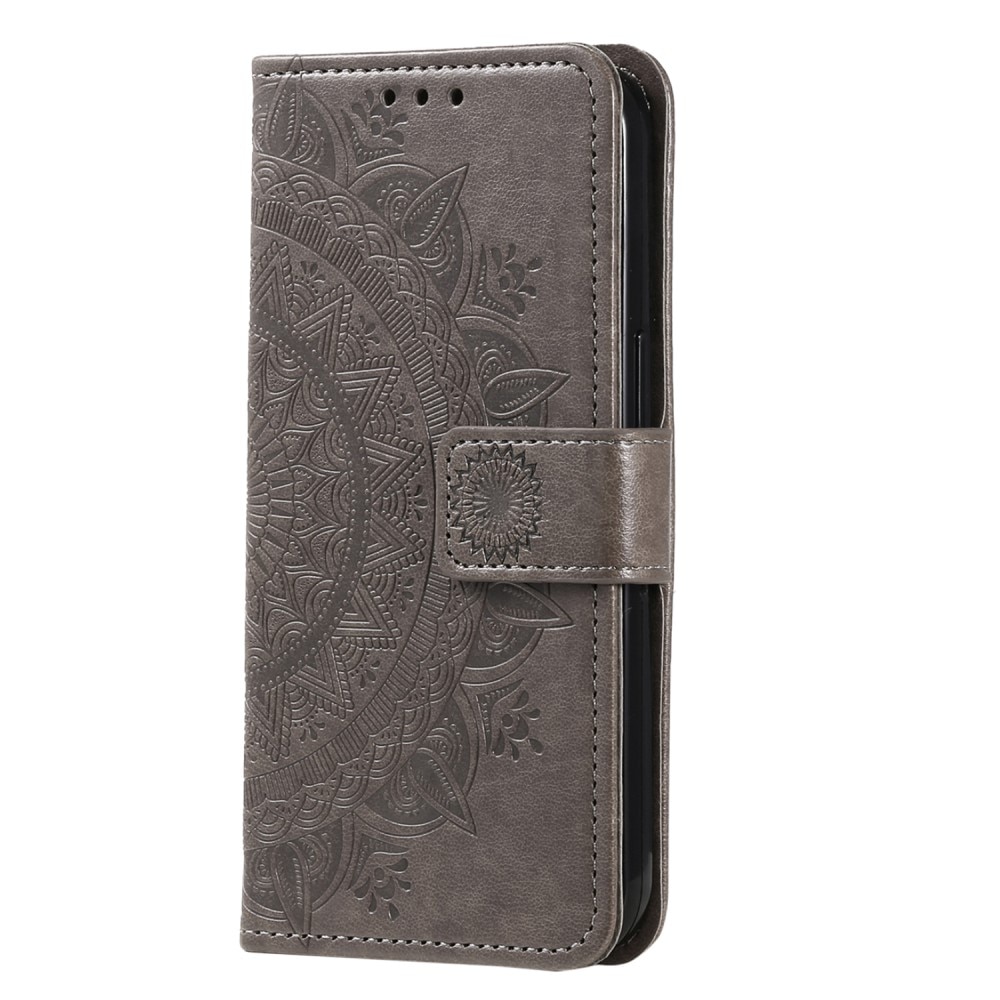 Custodia in pelle Mandala Xiaomi Redmi 12C grigio