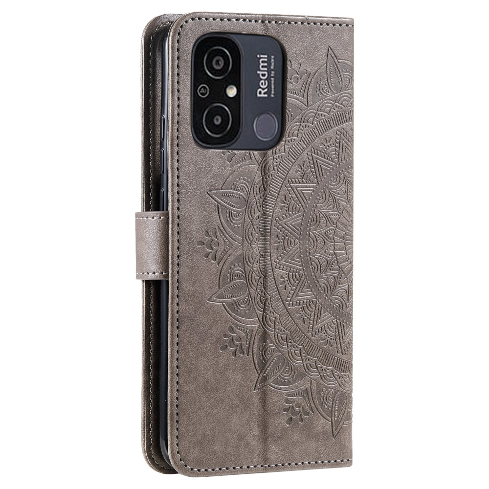 Custodia in pelle Mandala Xiaomi Redmi 12C grigio