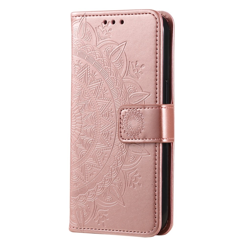 Custodia in pelle Mandala Xiaomi Redmi 12C oro rosa