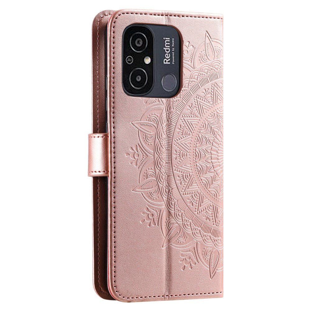 Custodia in pelle Mandala Xiaomi Redmi 12C oro rosa