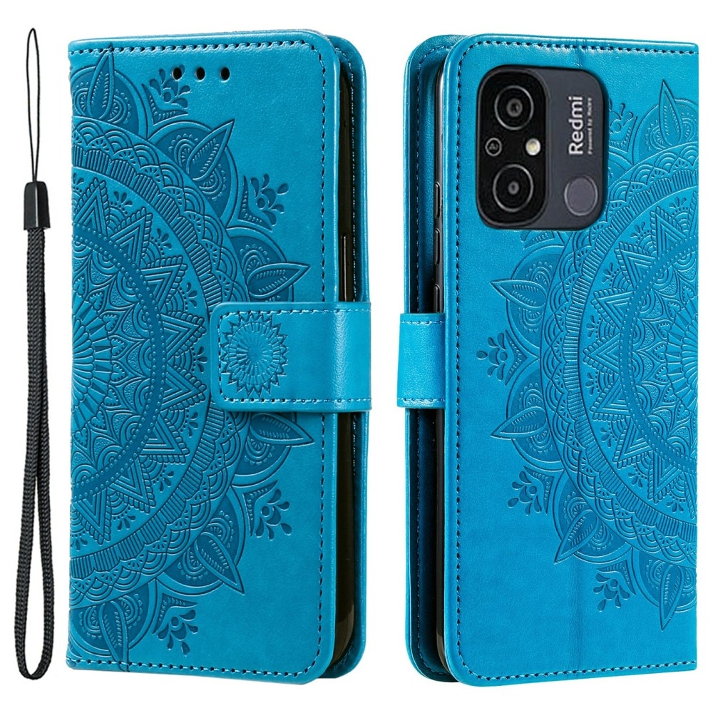 Custodia in pelle Mandala Xiaomi Redmi 12C blu