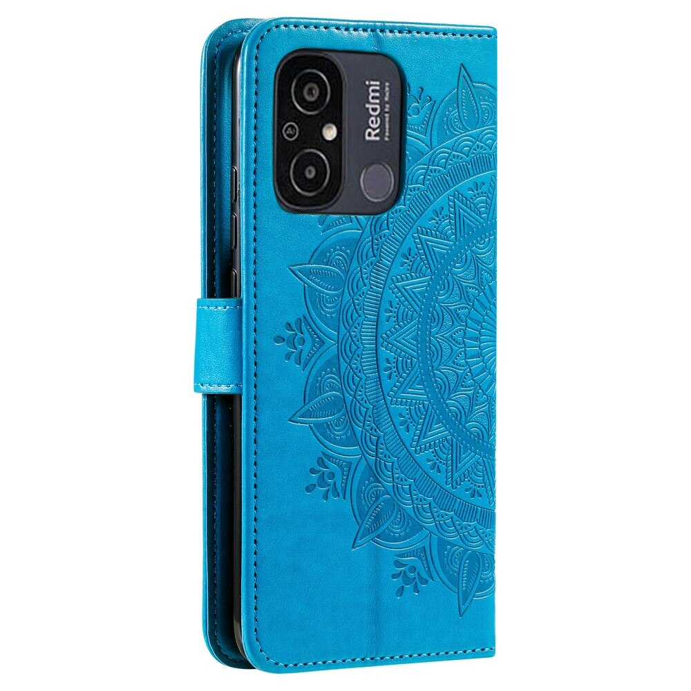 Custodia in pelle Mandala Xiaomi Redmi 12C blu