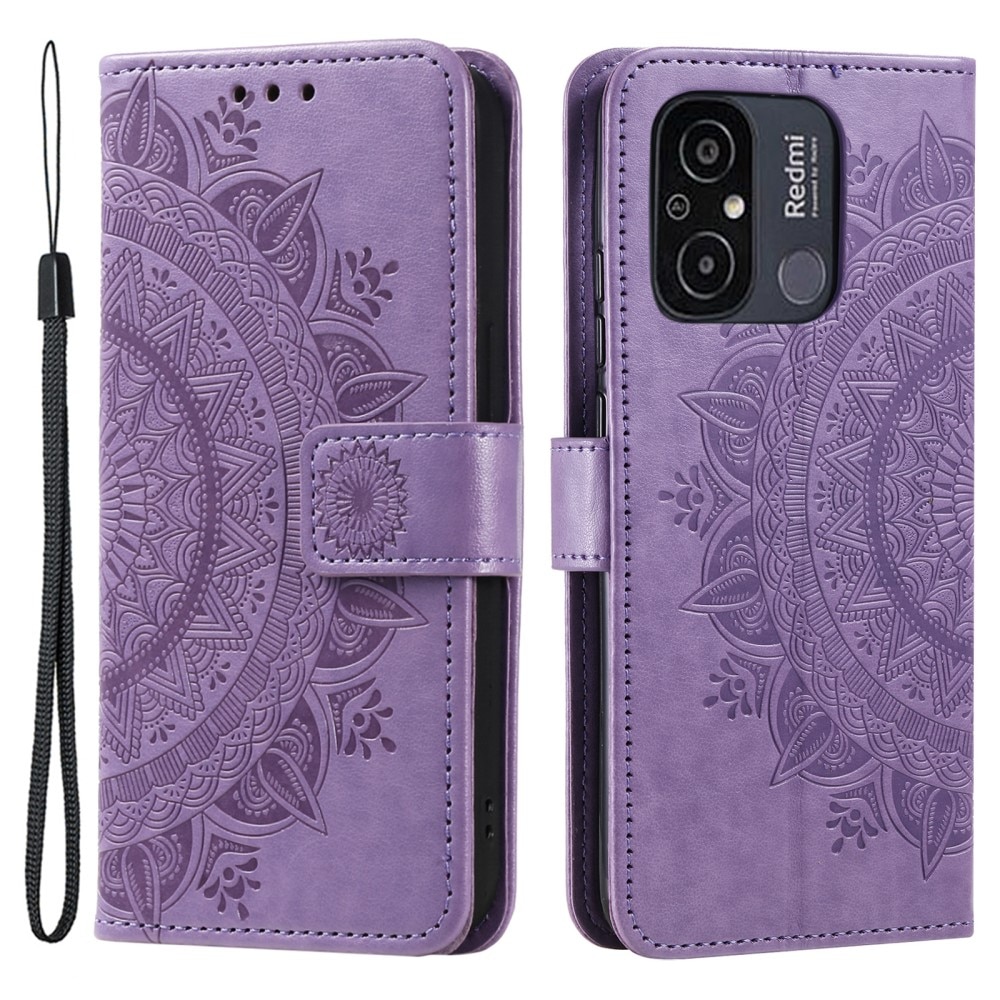 Custodia in pelle Mandala Xiaomi Redmi 12C viola