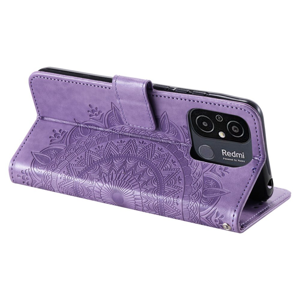 Custodia in pelle Mandala Xiaomi Redmi 12C viola