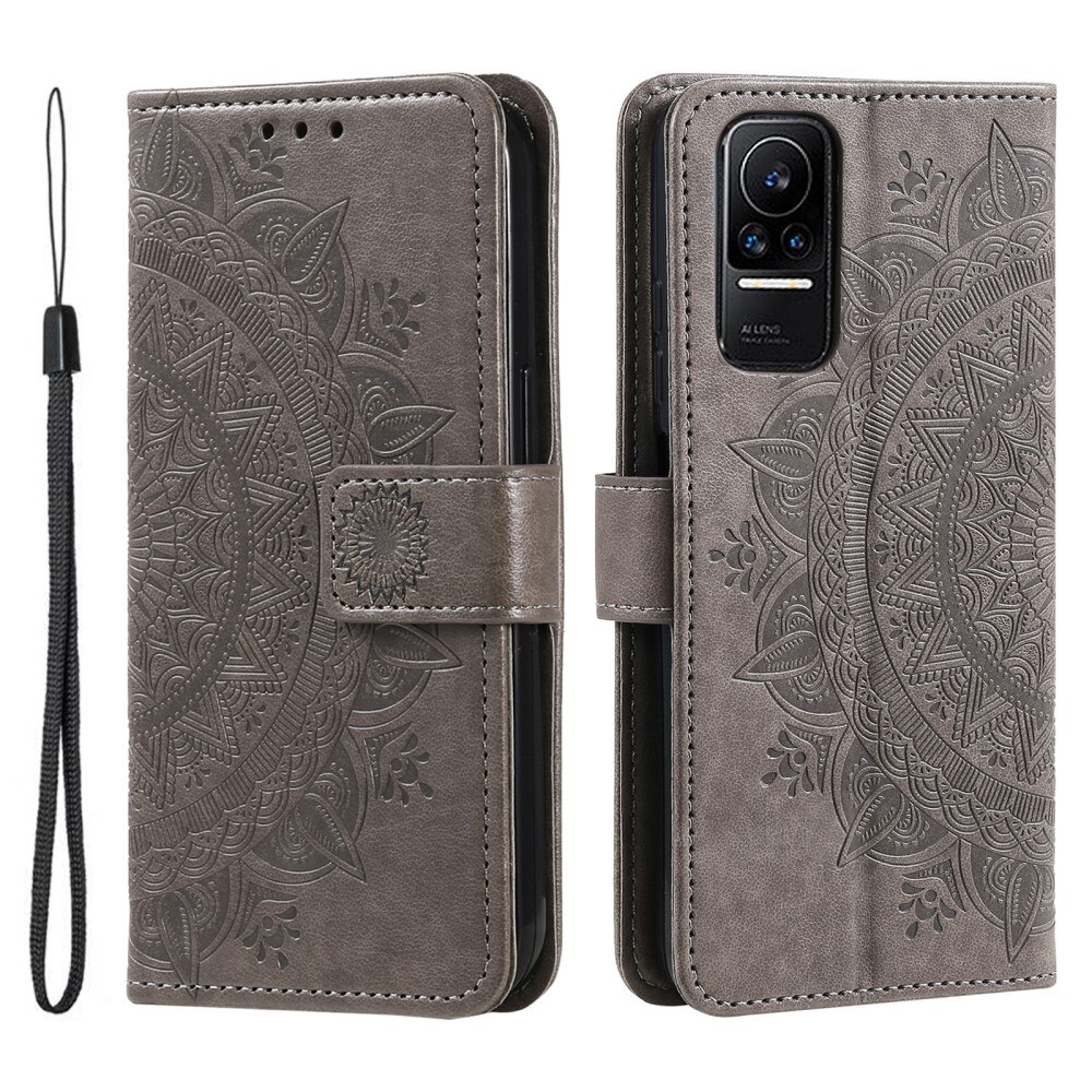 Custodia in pelle Mandala Xiaomi 13 Lite grigio