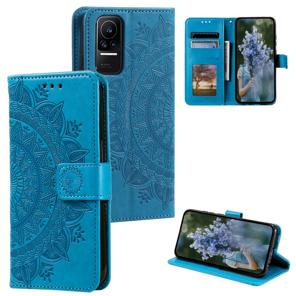 Custodia in pelle Mandala Xiaomi 13 Lite blu