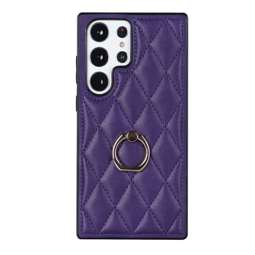 Cover Finger Ring Samsung Galaxy S23 Ultra Quilted viola