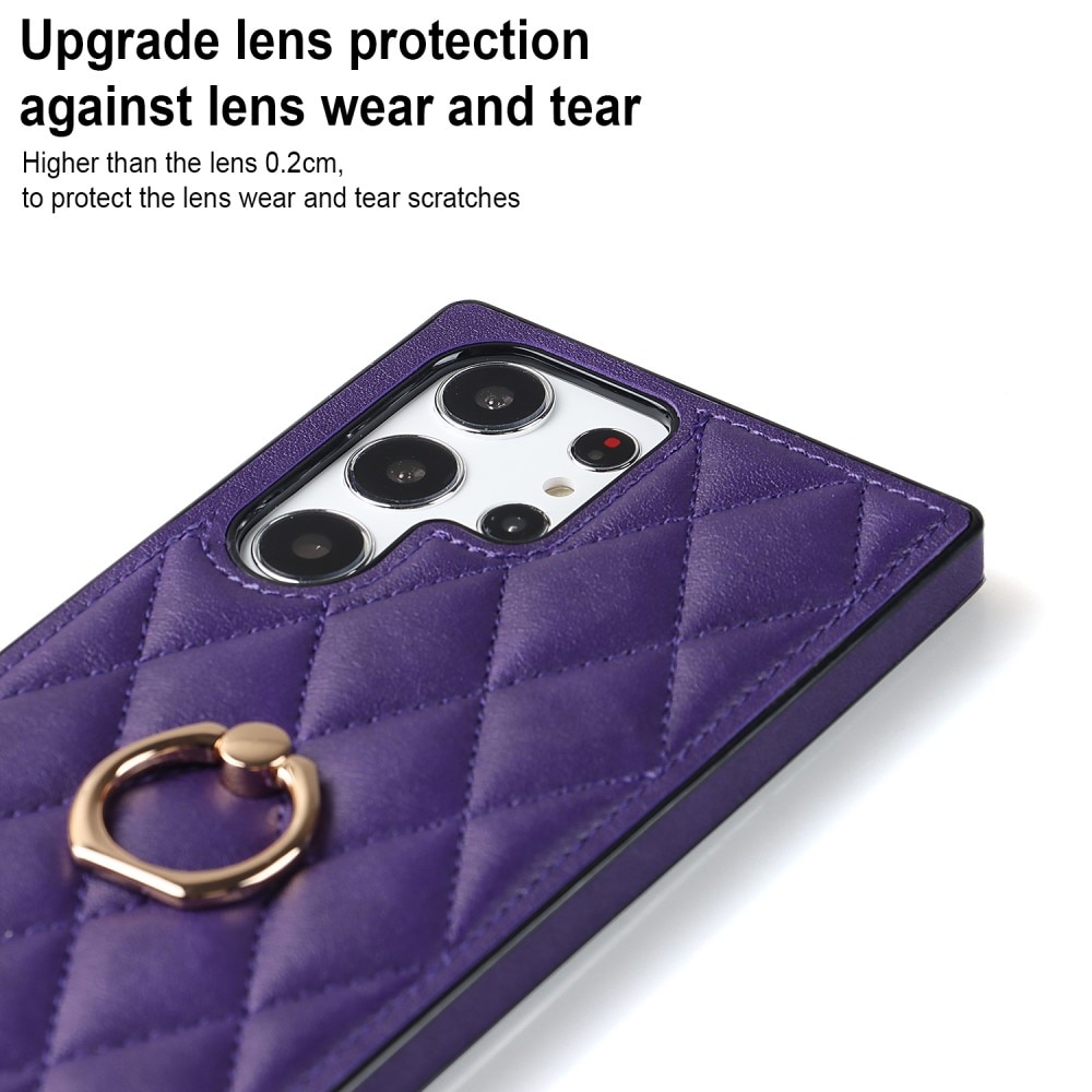 Cover Finger Ring Samsung Galaxy S23 Ultra Quilted viola