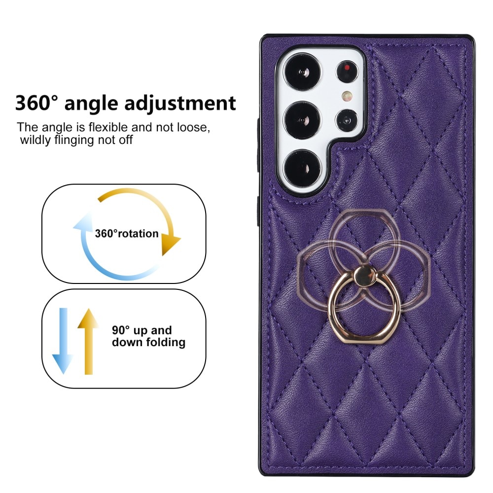 Cover Finger Ring Samsung Galaxy S23 Ultra Quilted viola