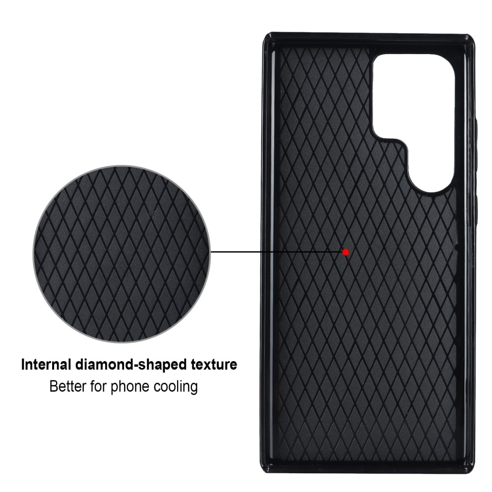 Cover Finger Ring Samsung Galaxy S23 Ultra Quilted nero