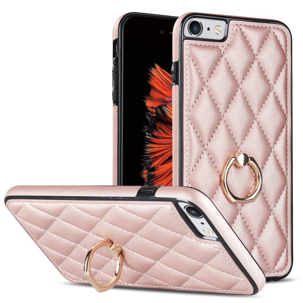 Cover Finger Ring iPhone 8 Quilted oro rosa