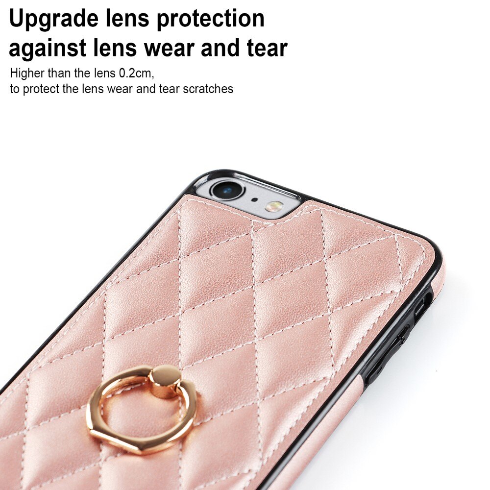 Cover Finger Ring iPhone 8 Quilted oro rosa