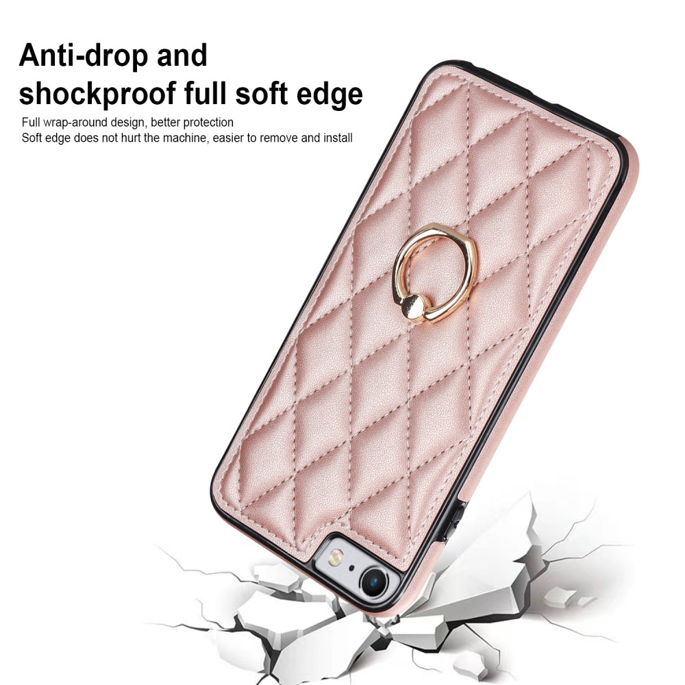 Cover Finger Ring iPhone 7 Quilted oro rosa