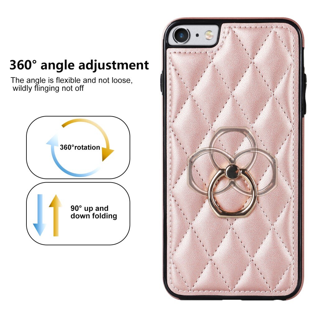 Cover Finger Ring iPhone 8 Quilted oro rosa