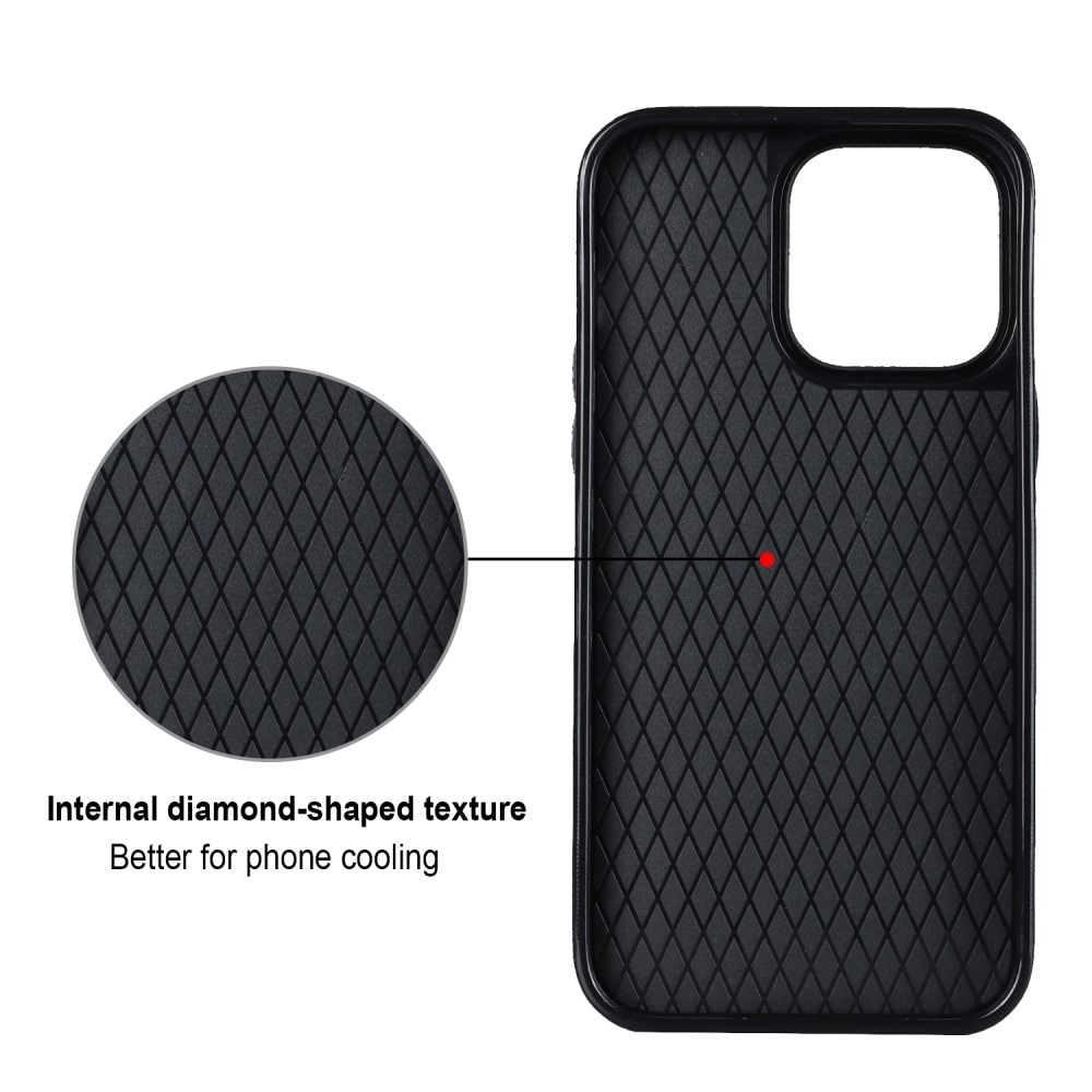 Cover Finger Ring iPhone 14 Pro Quilted nero