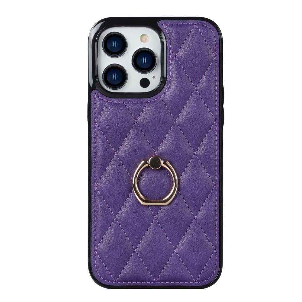 Cover Finger Ring iPhone 14 Pro Quilted viola