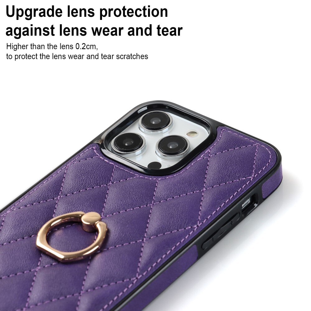 Cover Finger Ring iPhone 14 Pro Quilted viola