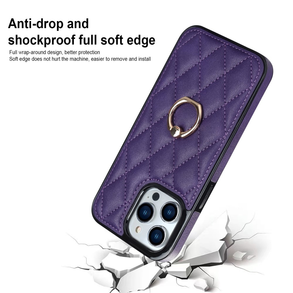 Cover Finger Ring iPhone 14 Pro Quilted viola