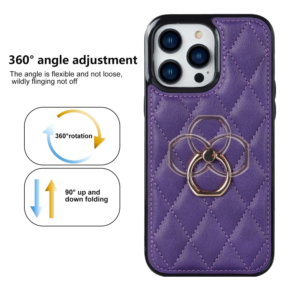 Cover Finger Ring iPhone 14 Pro Quilted viola