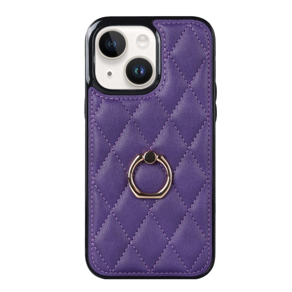 Cover Finger Ring iPhone 14 Quilted viola