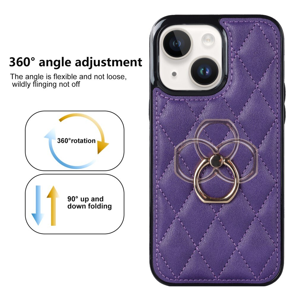 Cover Finger Ring iPhone 14 Quilted viola