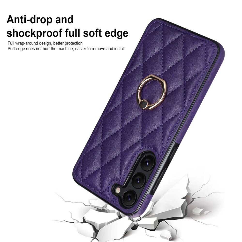 Cover Finger Ring Samsung Galaxy S23 Quilted viola