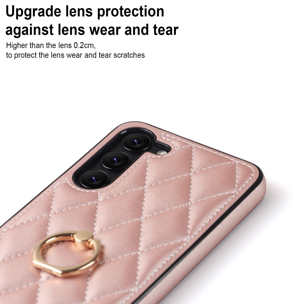 Cover Finger Ring Samsung Galaxy S23 Quilted oro rosa