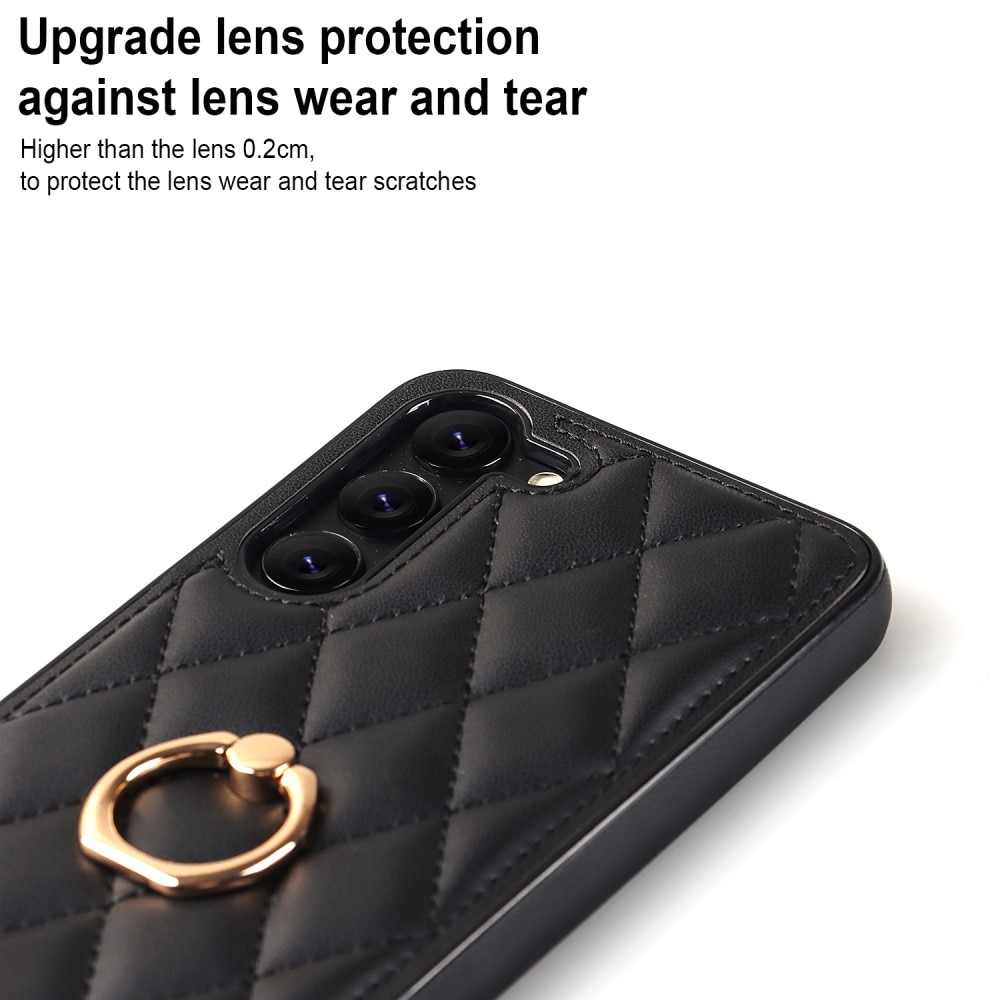 Cover Finger Ring Samsung Galaxy S23 Quilted nero