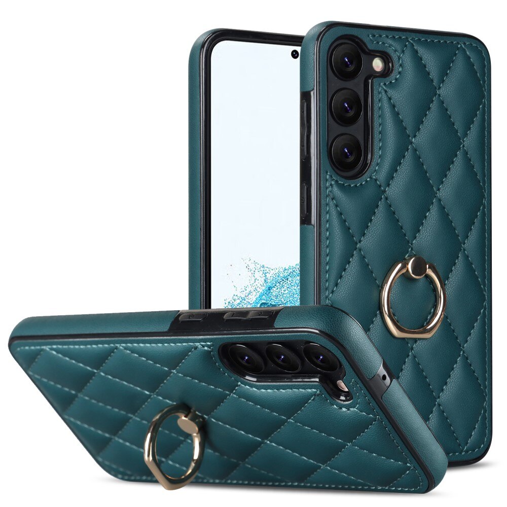 Cover Finger Ring Samsung Galaxy S23 Quilted verde