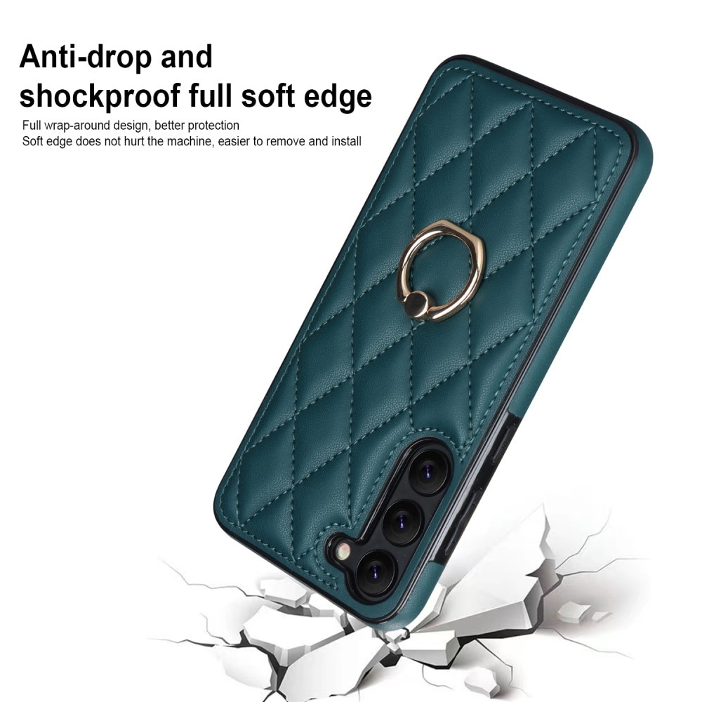 Cover Finger Ring Samsung Galaxy S23 Quilted verde