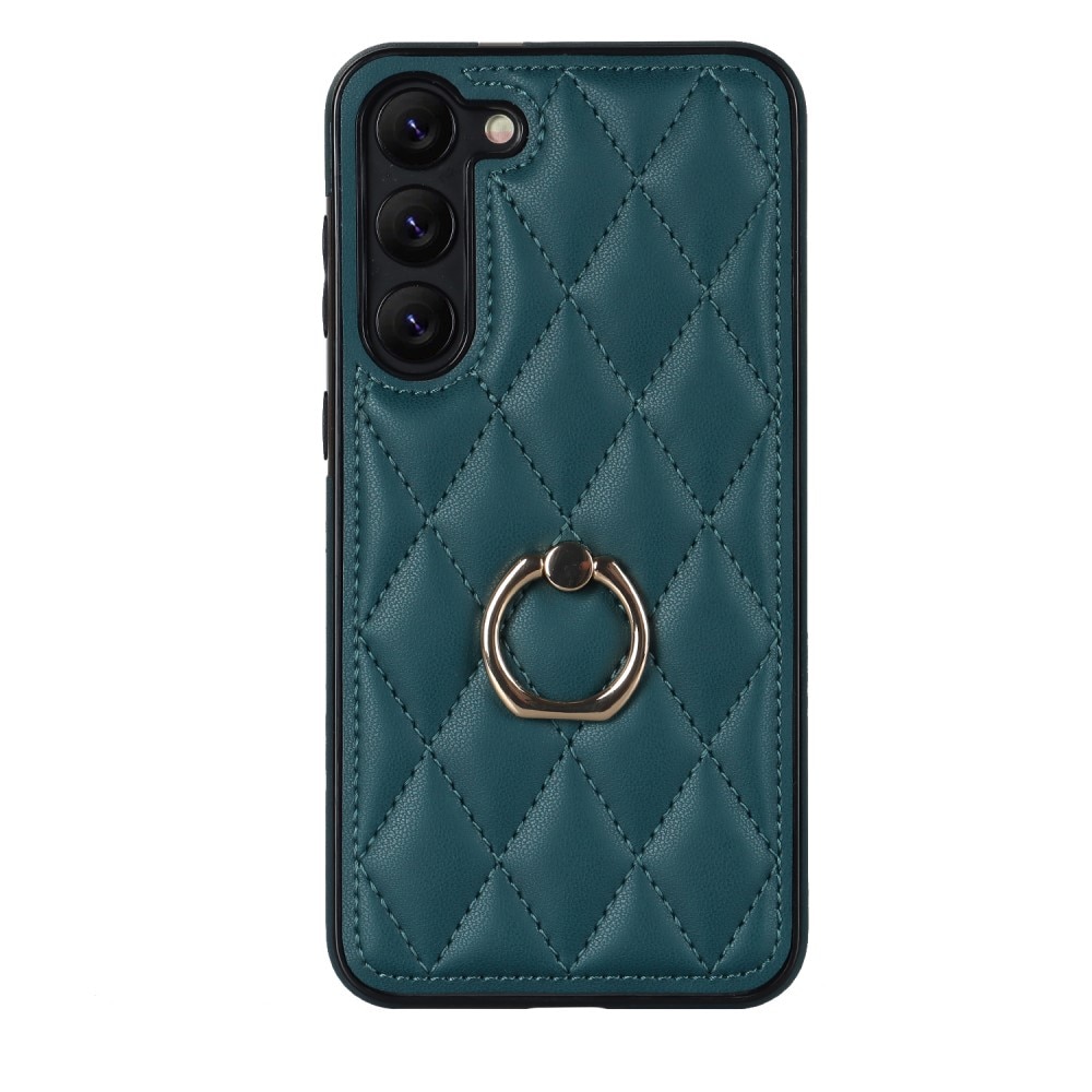 Cover Finger Ring Samsung Galaxy S23 Plus Quilted verde