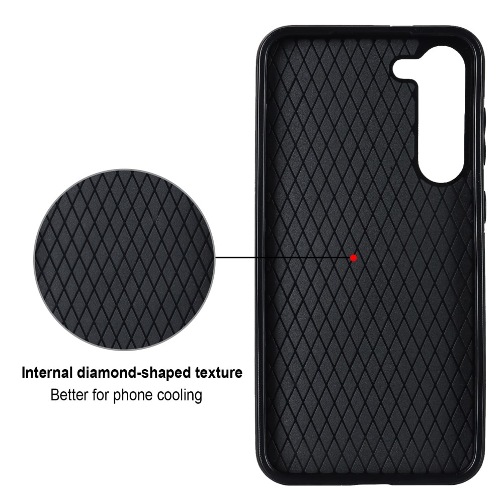 Cover Finger Ring Samsung Galaxy S23 Plus Quilted nero