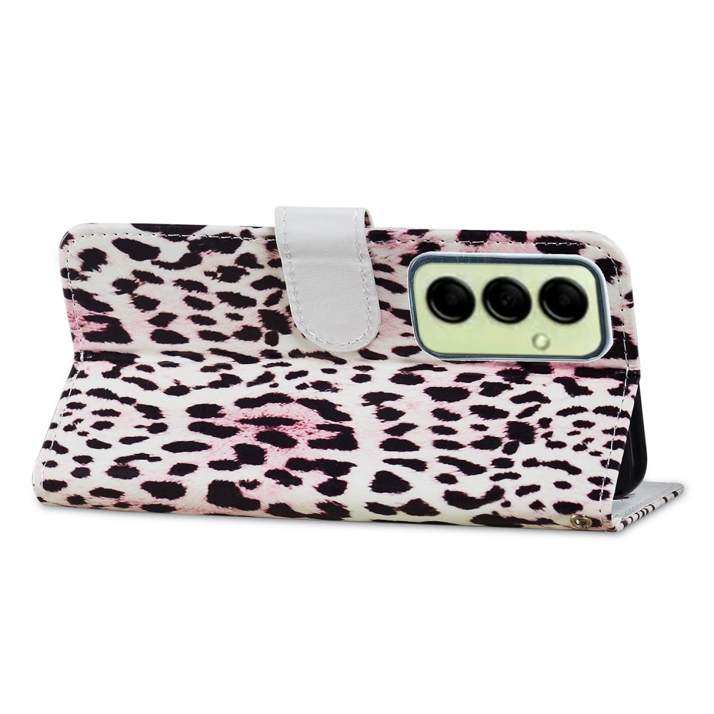 Cover portafoglio Samsung Galaxy A14 leopardo rosa