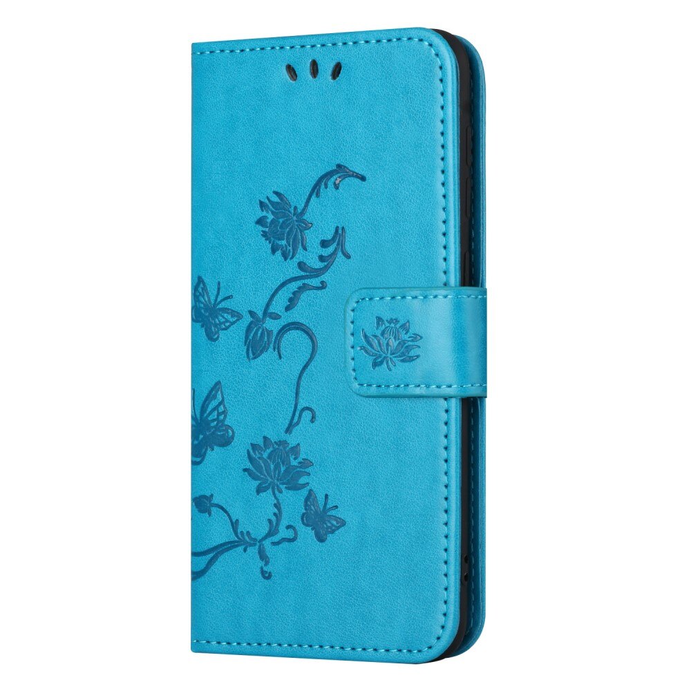Custodia in pelle a farfalle per Samsung Galaxy A24, Blu