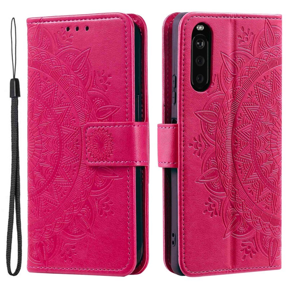 Custodia in pelle Mandala Sony Xperia 10 V rosa