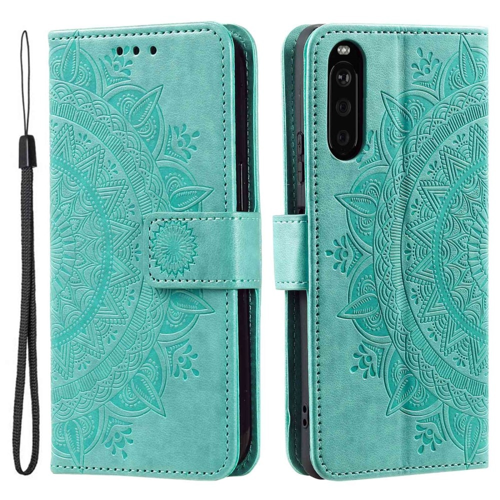 Custodia in pelle Mandala Sony Xperia 10 V verde