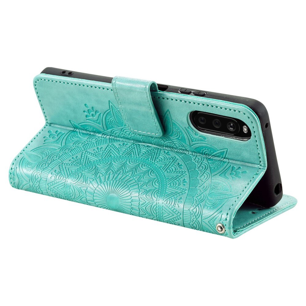 Custodia in pelle Mandala Sony Xperia 10 V verde