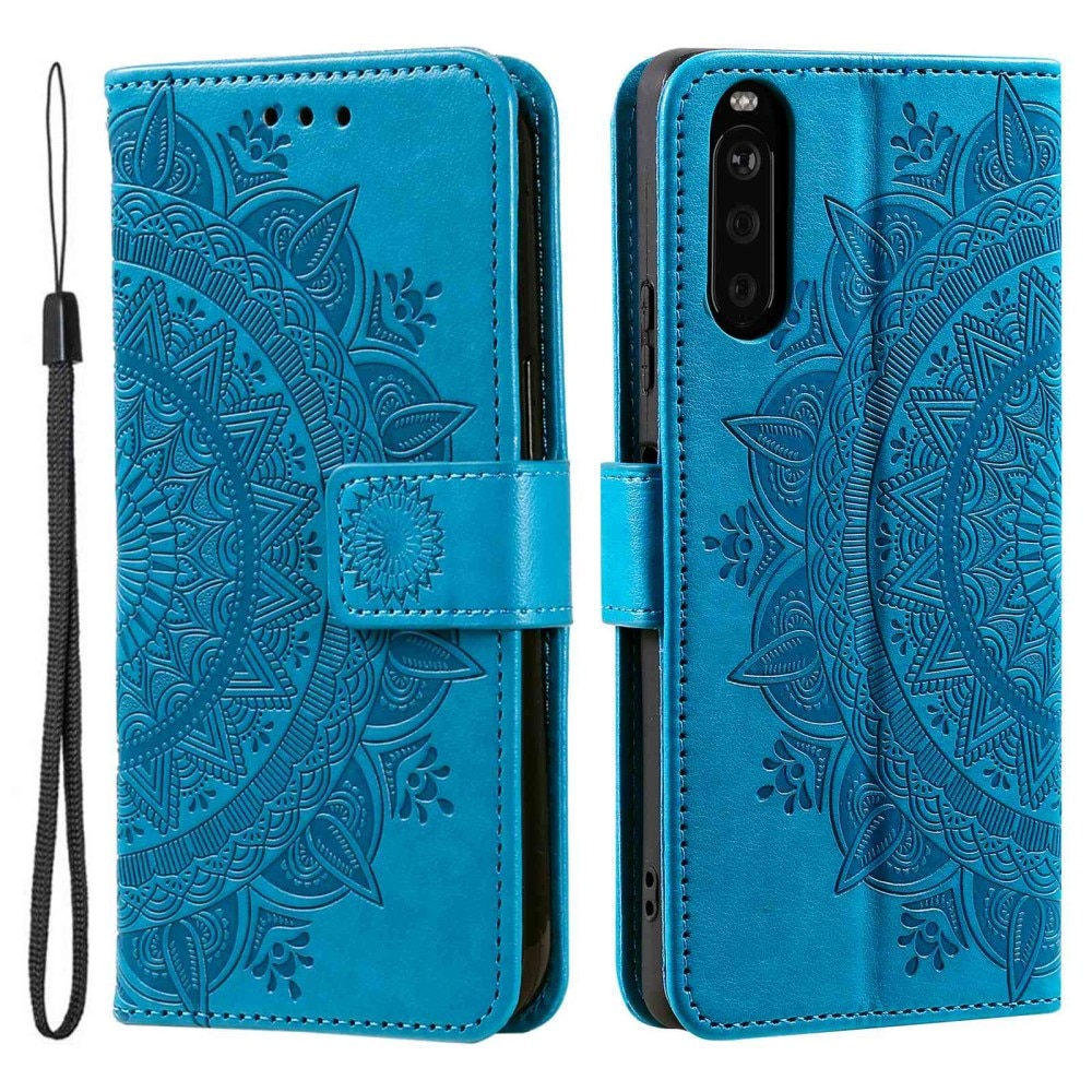 Custodia in pelle Mandala Sony Xperia 10 V blu