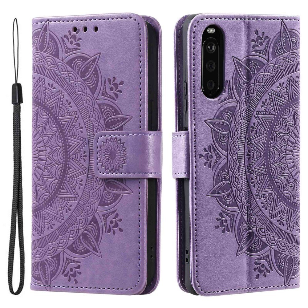 Custodia in pelle Mandala Sony Xperia 10 V viola