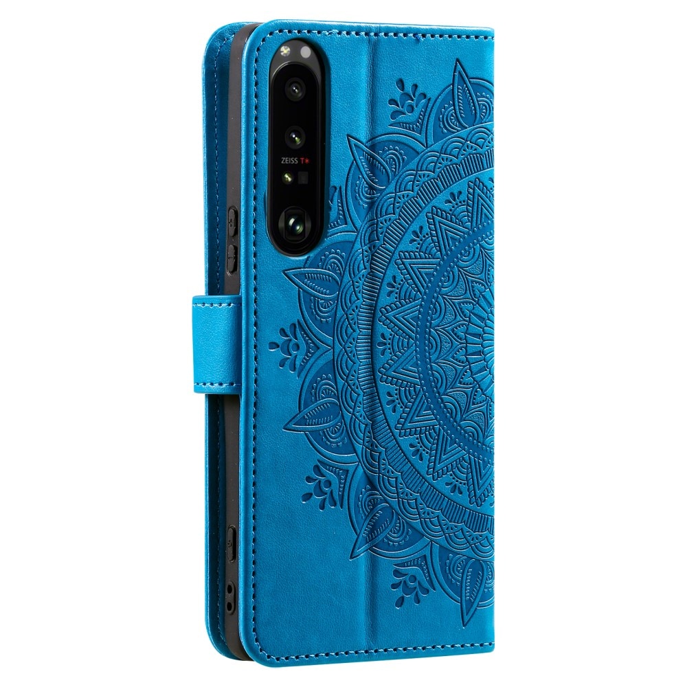 Custodia in pelle Mandala Sony Xperia 1 V blu